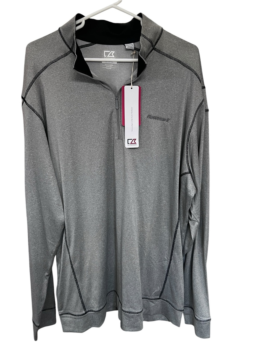 Cutter & Buck Men's Gray Performance Quarter-Zip Pullover